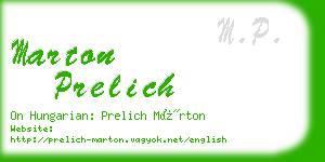 marton prelich business card